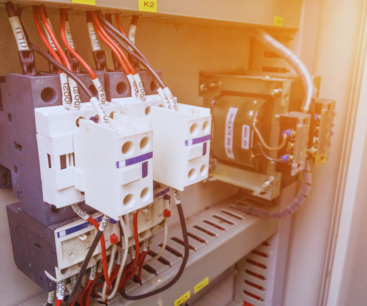 Close up of AC contactor