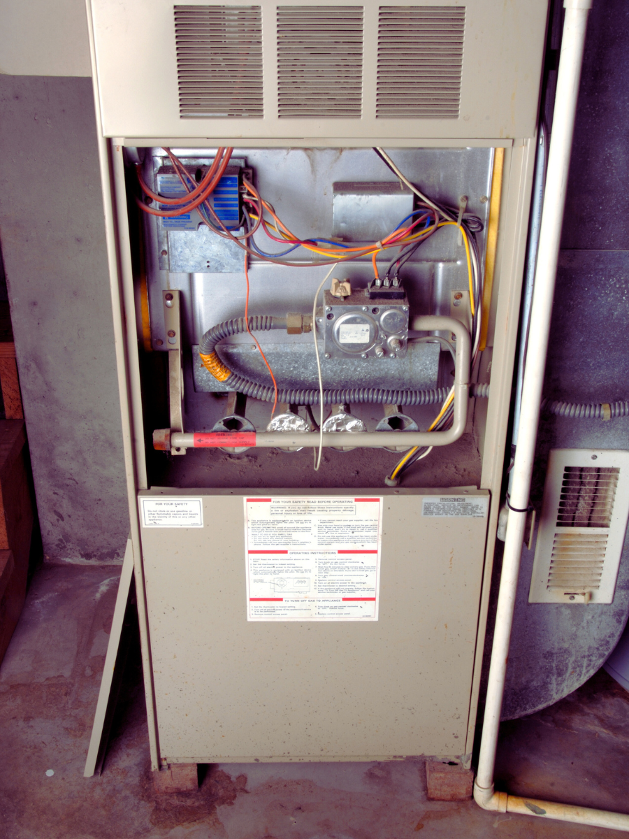 Insides of properly sized furnace